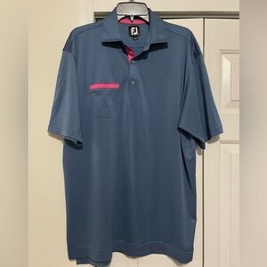 Men's Foot Joy Polo Blue/Pink Size Large
